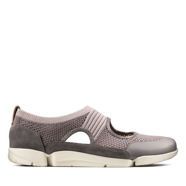 Clarks Womens Tri Tone Trainers Grey | CA-4107562